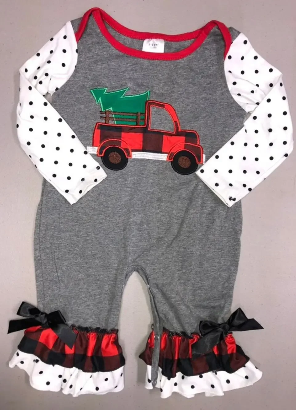 Red Pickup Truck Christmas One Piece NWOT 6-12 Months